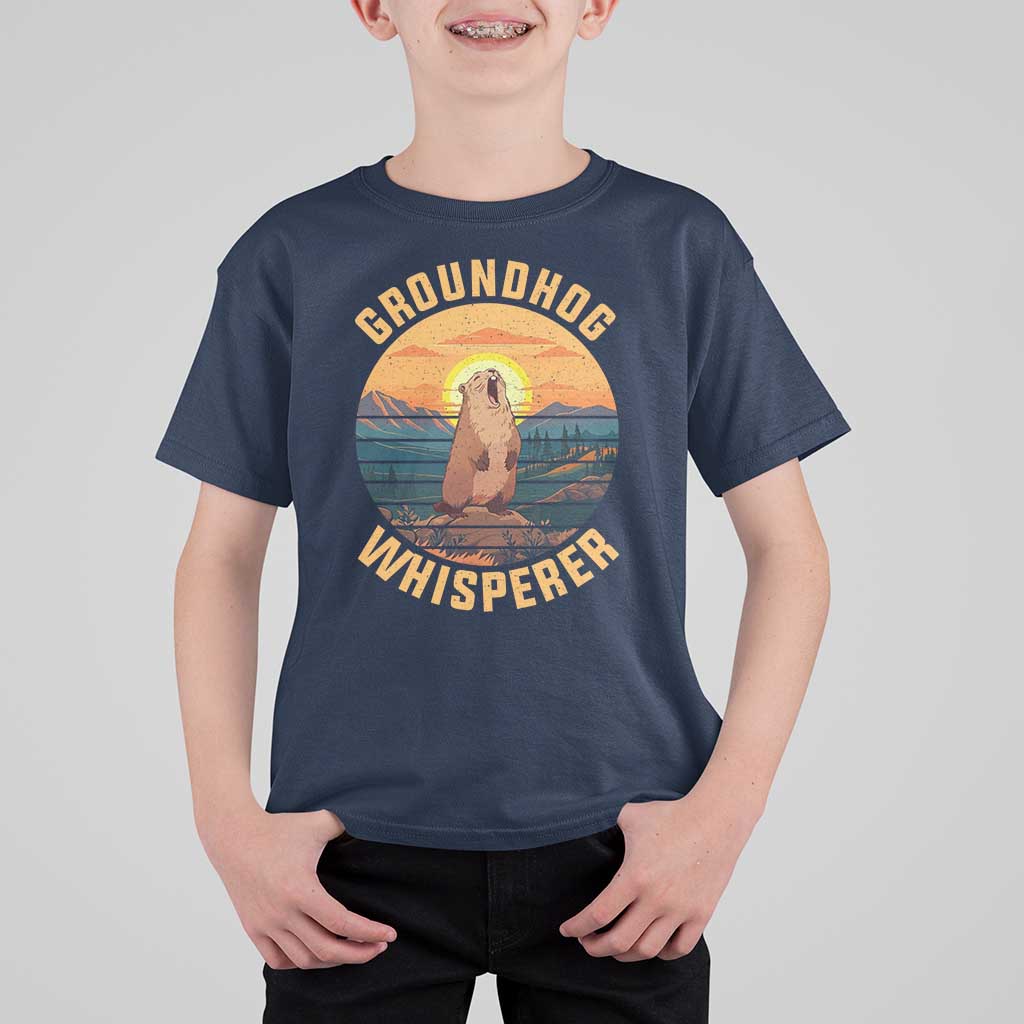 Funny Groundhog Whisperer T Shirt For Kid Screaming Woodchuck Mountain Forest