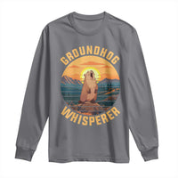 Funny Groundhog Whisperer Long Sleeve Shirt Screaming Woodchuck Mountain Forest
