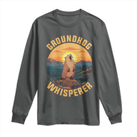 Funny Groundhog Whisperer Long Sleeve Shirt Screaming Woodchuck Mountain Forest