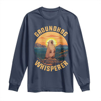 Funny Groundhog Whisperer Long Sleeve Shirt Screaming Woodchuck Mountain Forest
