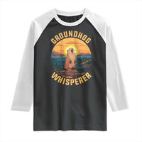 Funny Groundhog Whisperer Raglan Shirt Screaming Woodchuck Mountain Forest