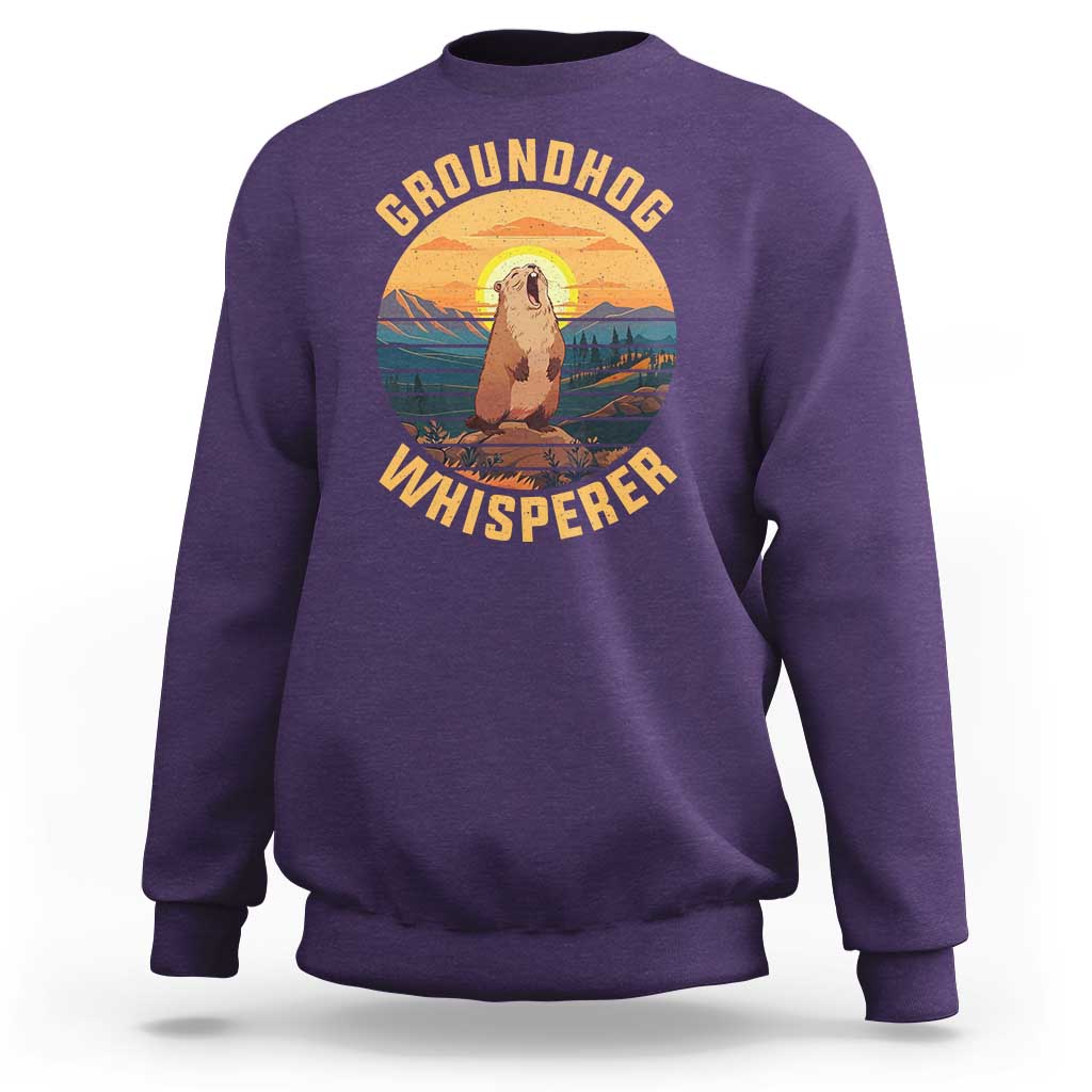 Funny Groundhog Whisperer Sweatshirt Screaming Woodchuck Mountain Forest