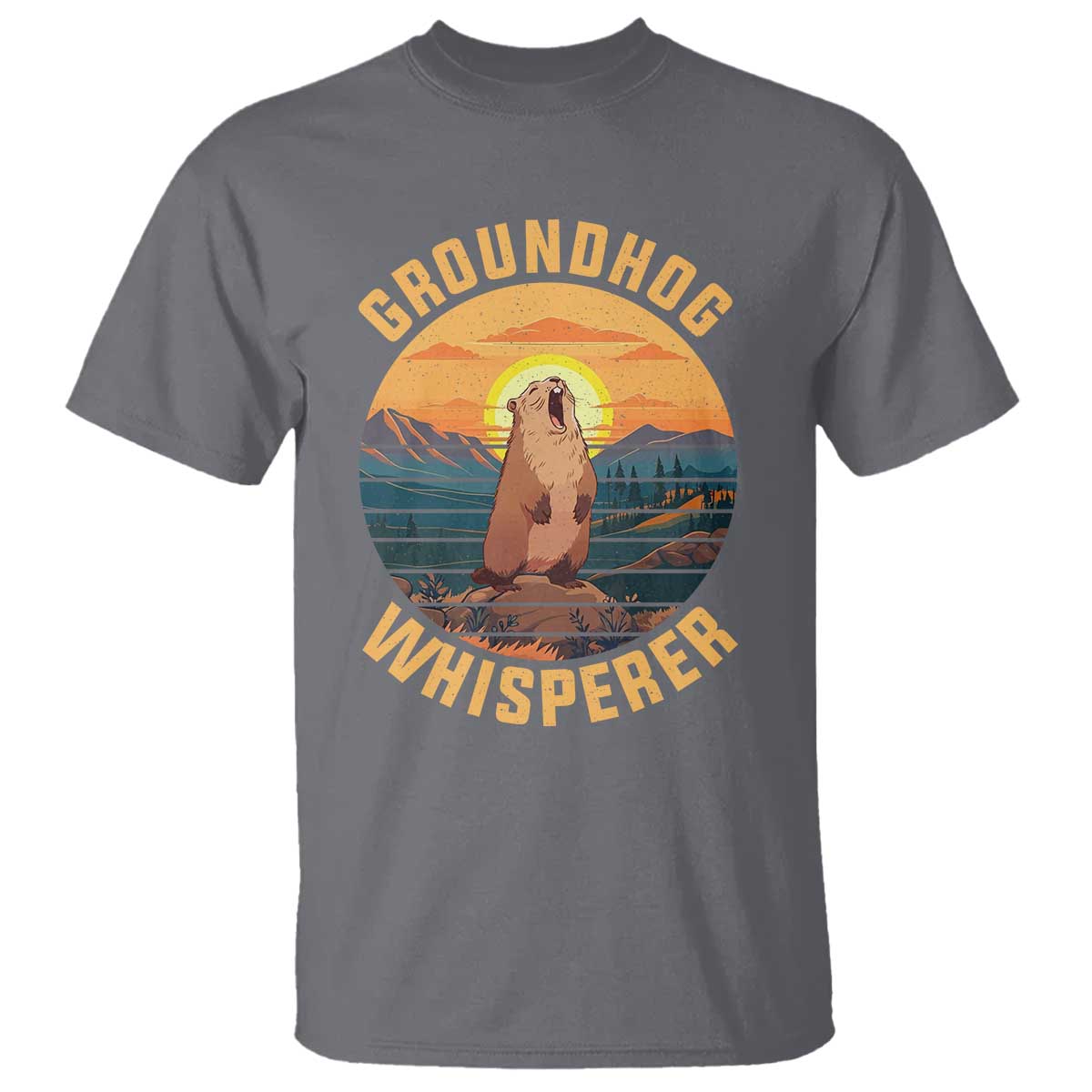Funny Groundhog Whisperer T Shirt Screaming Woodchuck Mountain Forest