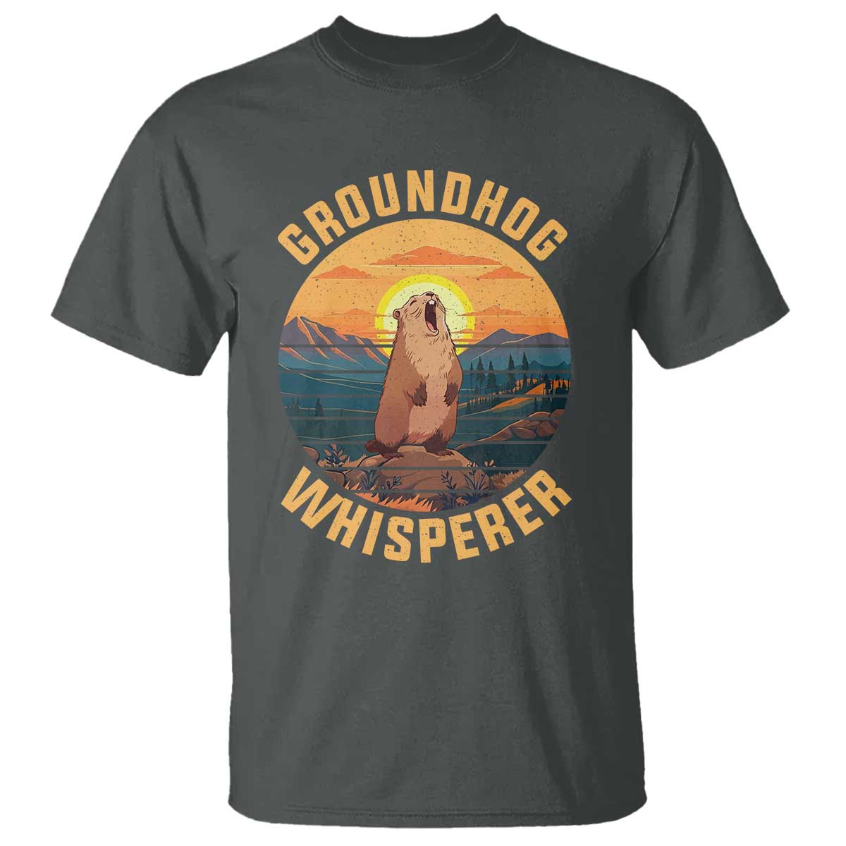 Funny Groundhog Whisperer T Shirt Screaming Woodchuck Mountain Forest
