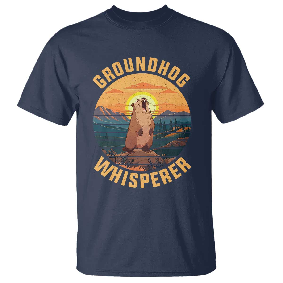 Funny Groundhog Whisperer T Shirt Screaming Woodchuck Mountain Forest