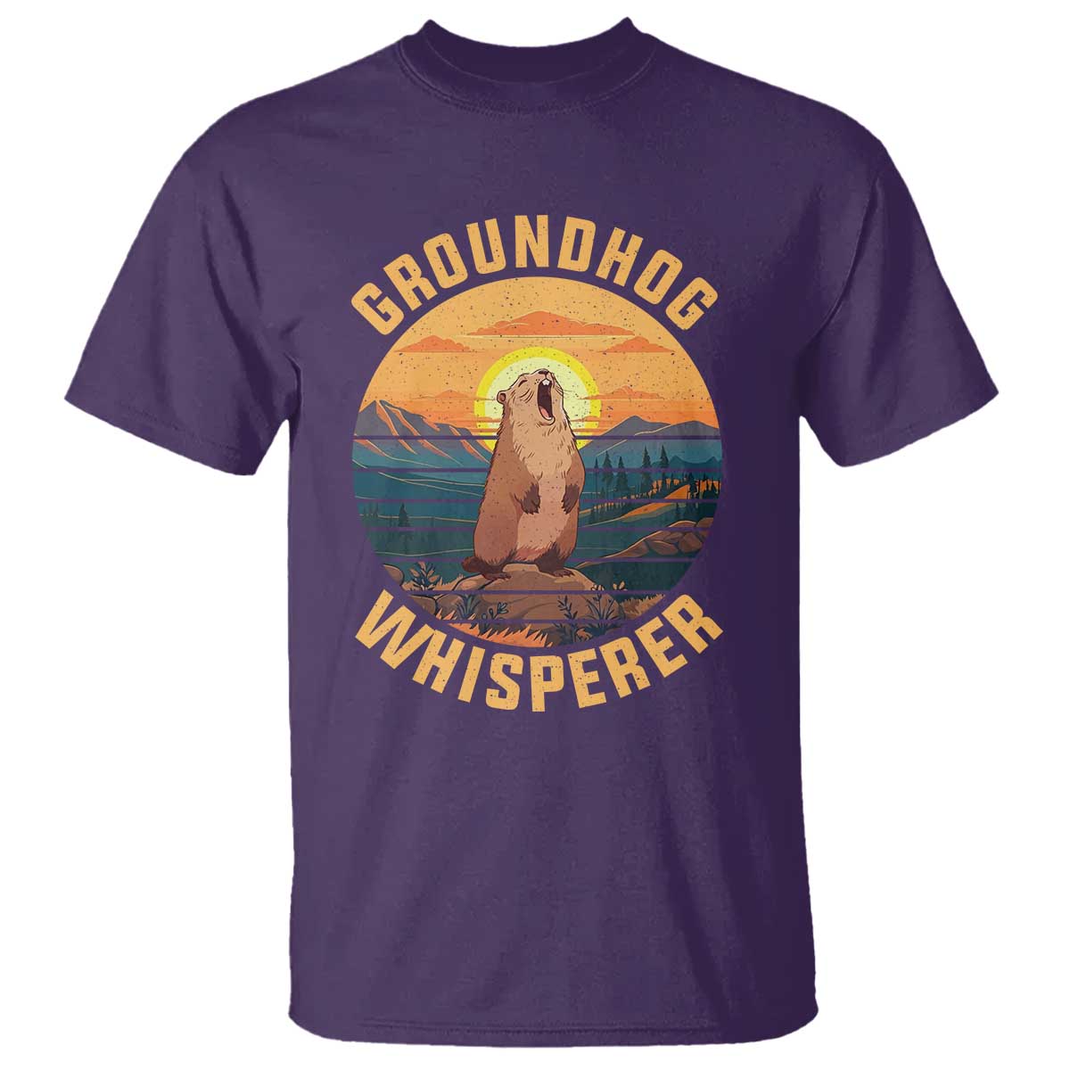 Funny Groundhog Whisperer T Shirt Screaming Woodchuck Mountain Forest