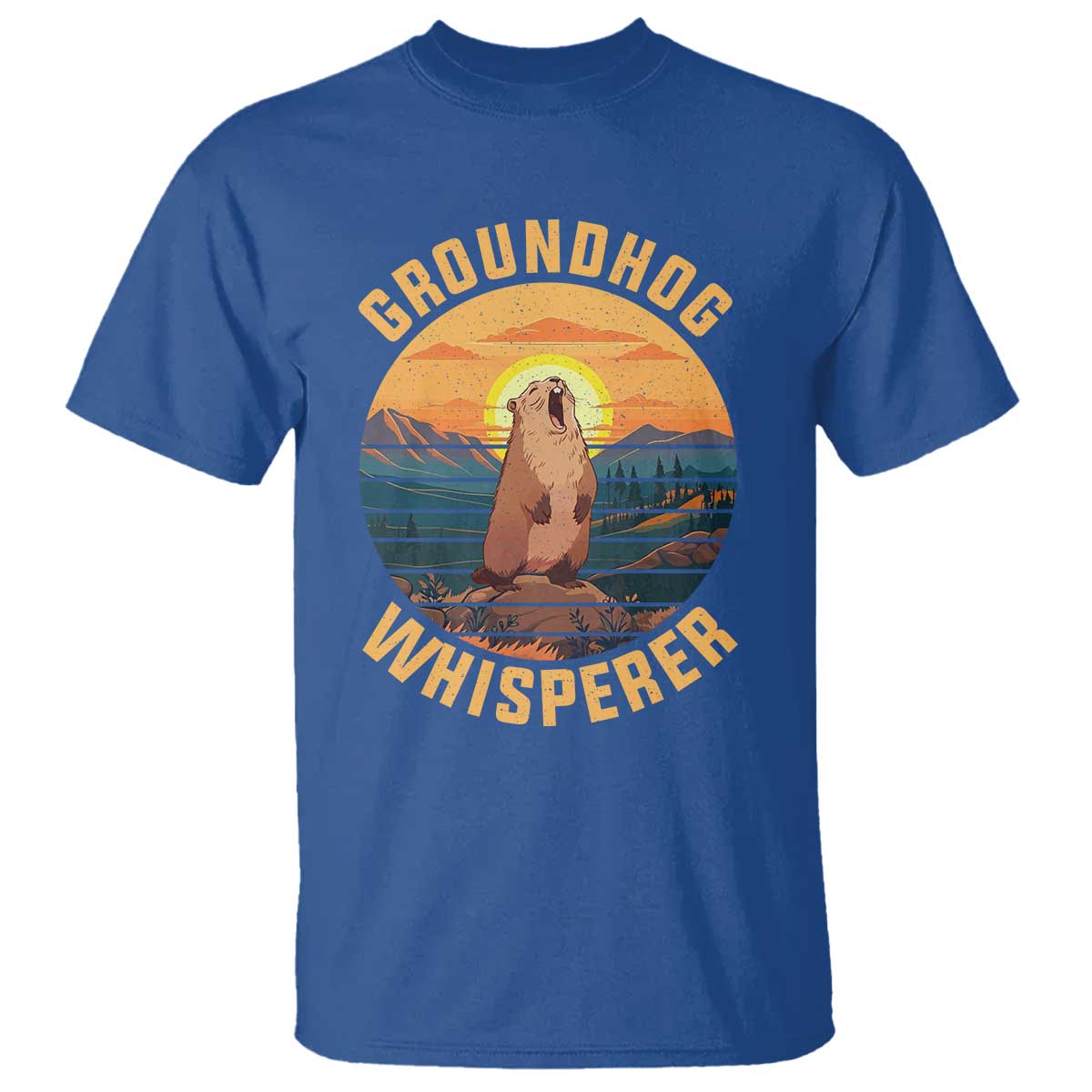 Funny Groundhog Whisperer T Shirt Screaming Woodchuck Mountain Forest