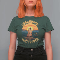 Funny Groundhog Whisperer T Shirt For Women Screaming Woodchuck Mountain Forest