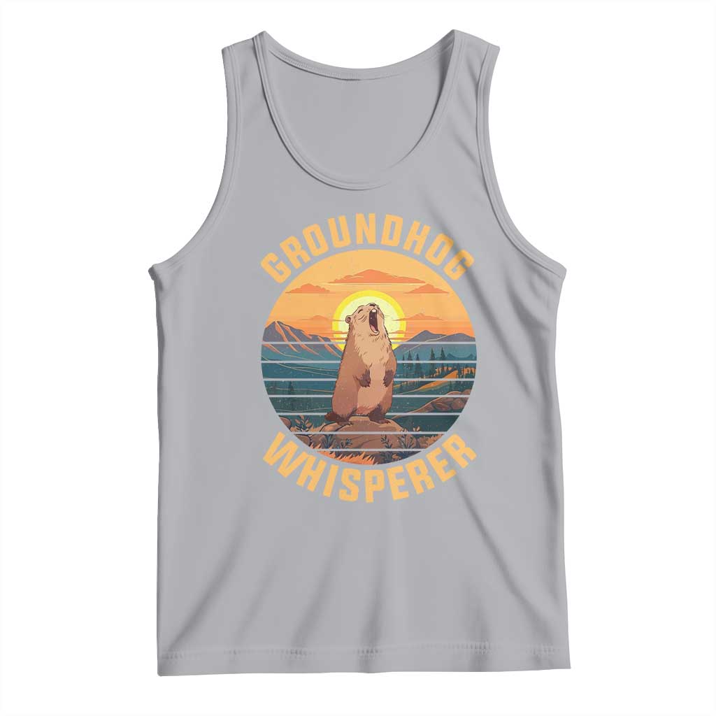 Funny Groundhog Whisperer Tank Top Screaming Woodchuck Mountain Forest