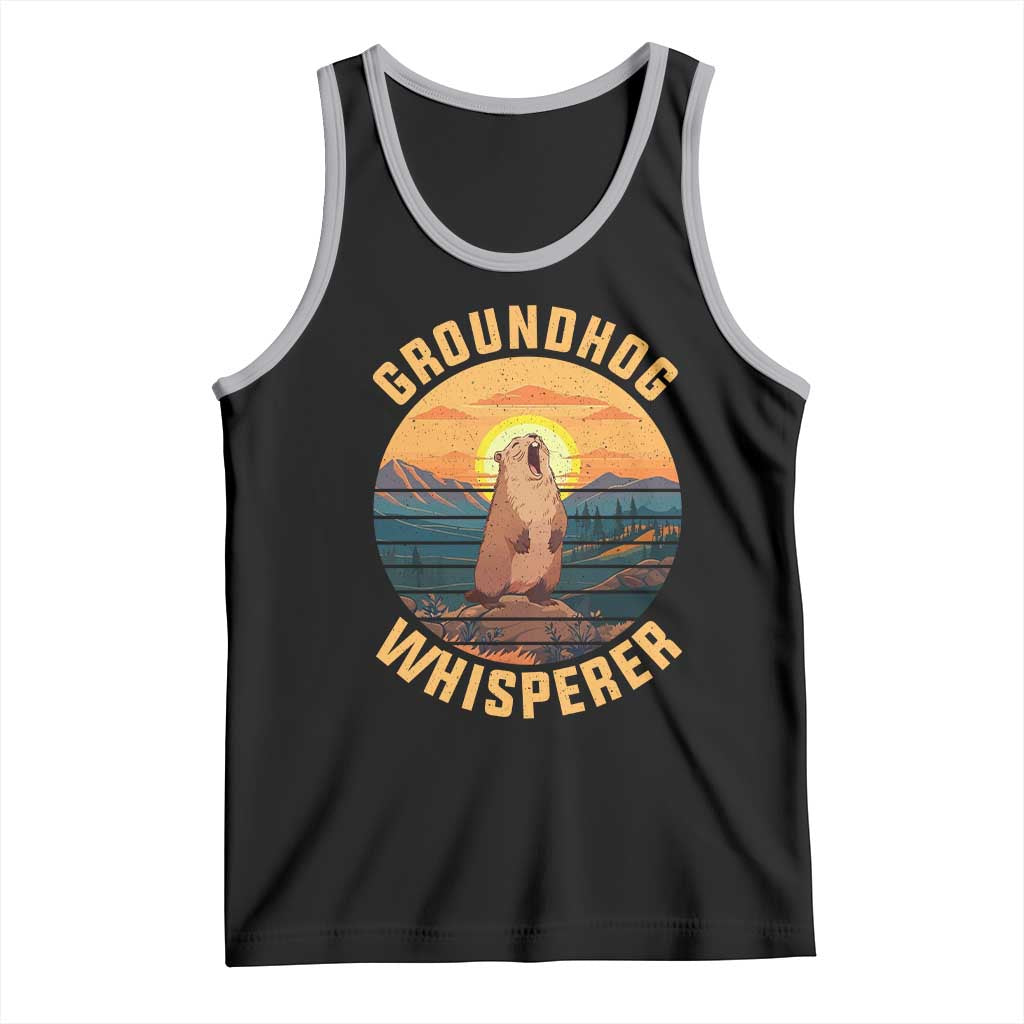 Funny Groundhog Whisperer Tank Top Screaming Woodchuck Mountain Forest