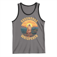 Funny Groundhog Whisperer Tank Top Screaming Woodchuck Mountain Forest