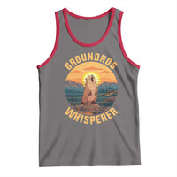 Funny Groundhog Whisperer Tank Top Screaming Woodchuck Mountain Forest