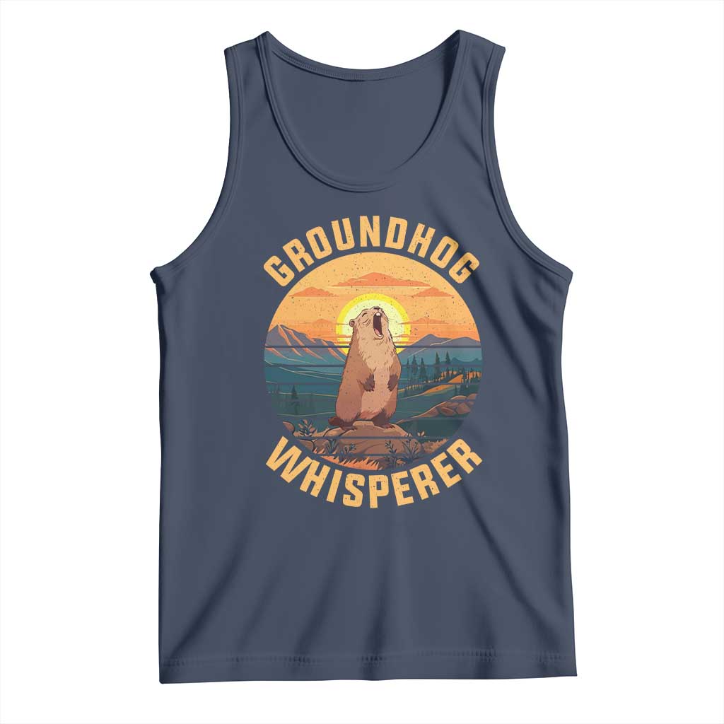 Funny Groundhog Whisperer Tank Top Screaming Woodchuck Mountain Forest