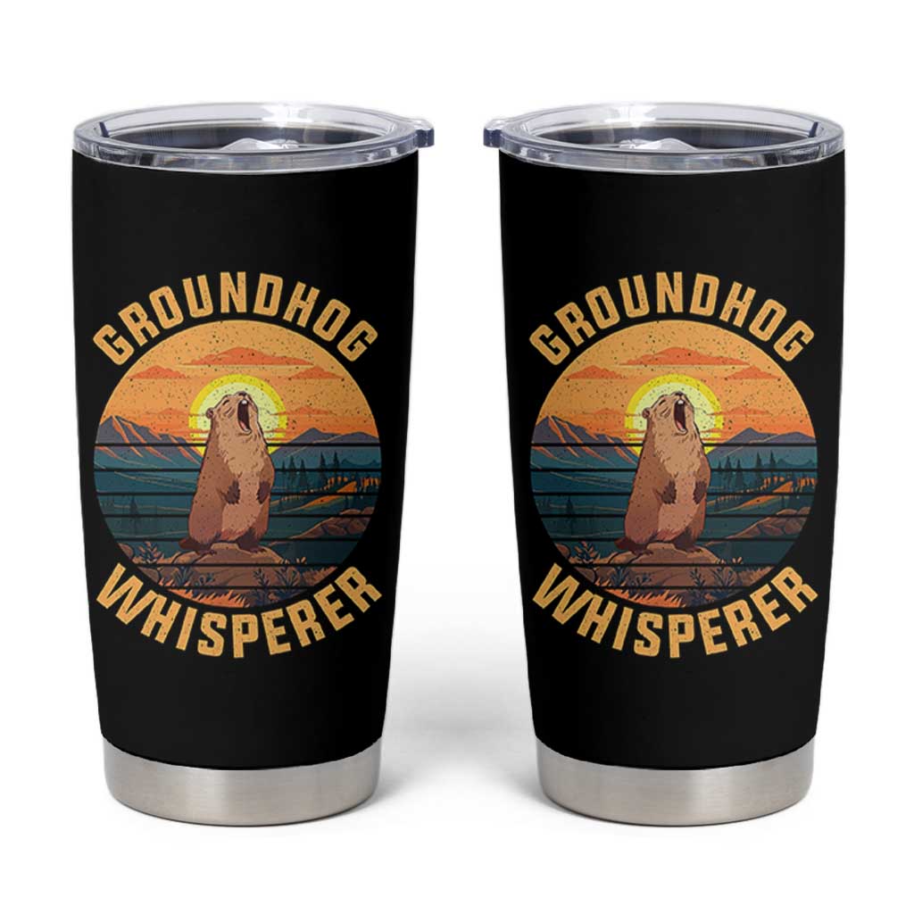Funny Groundhog Whisperer Tumbler Cup Screaming Woodchuck Mountain Forest