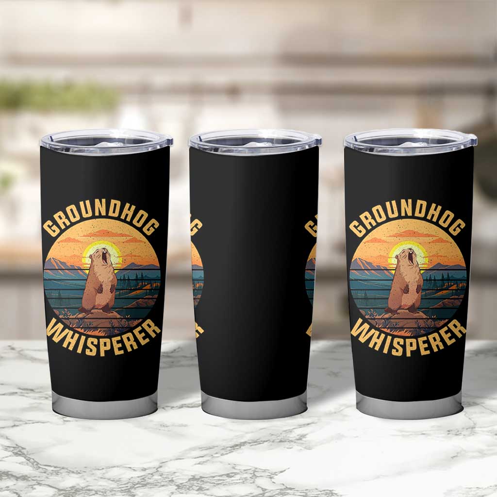 Funny Groundhog Whisperer Tumbler Cup Screaming Woodchuck Mountain Forest