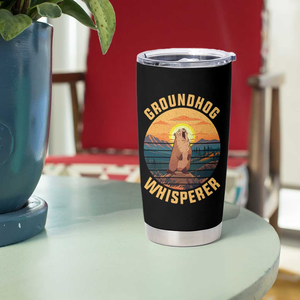 Funny Groundhog Whisperer Tumbler Cup Screaming Woodchuck Mountain Forest