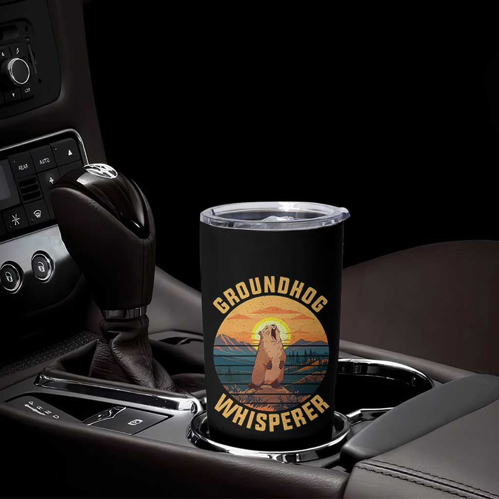 Funny Groundhog Whisperer Tumbler Cup Screaming Woodchuck Mountain Forest