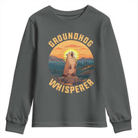 Funny Groundhog Whisperer Youth Sweatshirt Screaming Woodchuck Mountain Forest