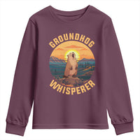Funny Groundhog Whisperer Youth Sweatshirt Screaming Woodchuck Mountain Forest