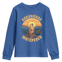 Funny Groundhog Whisperer Youth Sweatshirt Screaming Woodchuck Mountain Forest