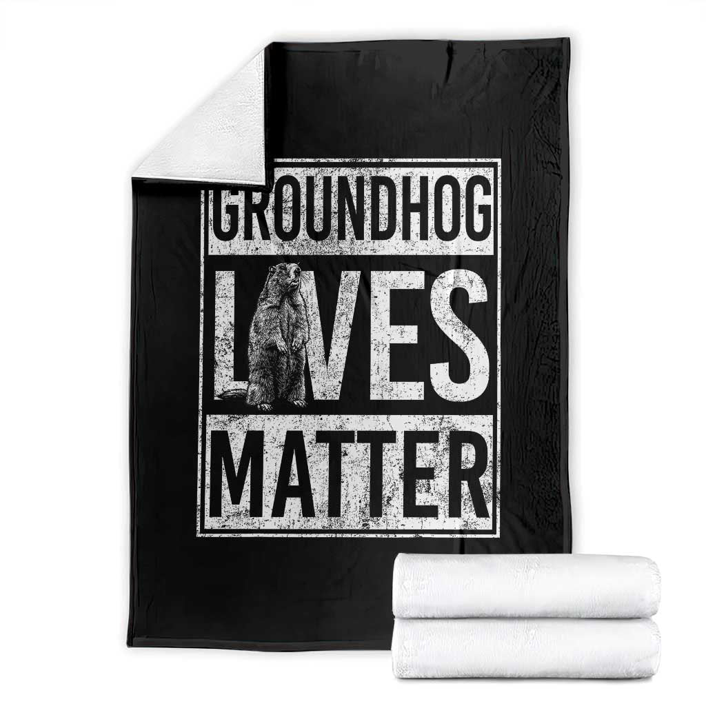 Groundhog Lives Matter Throw Blanket Funny Woodchuck Groundhog Day