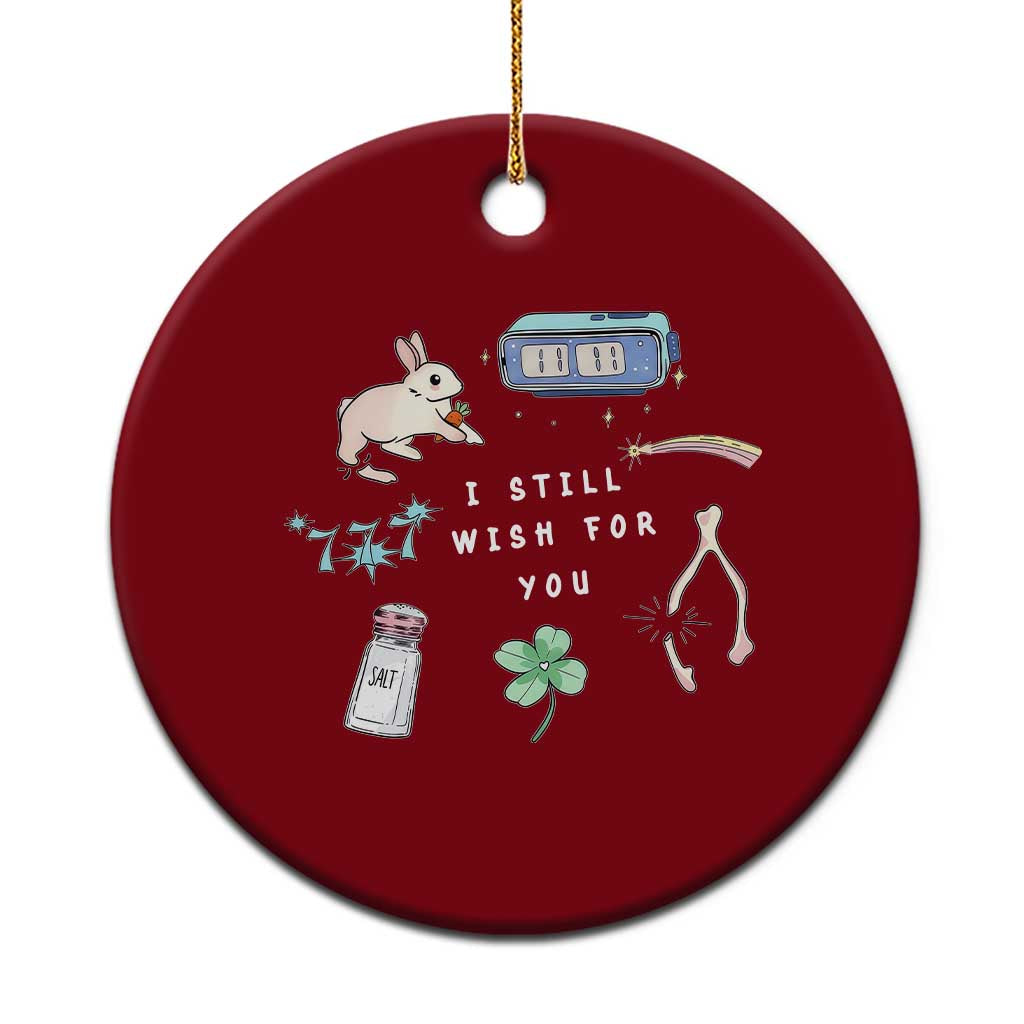 I Still Wish for You Lucky Rabbit 1111 Stars Clover Signs Ceramic Ornament