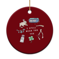 I Still Wish for You Lucky Rabbit 1111 Stars Clover Signs Ceramic Ornament