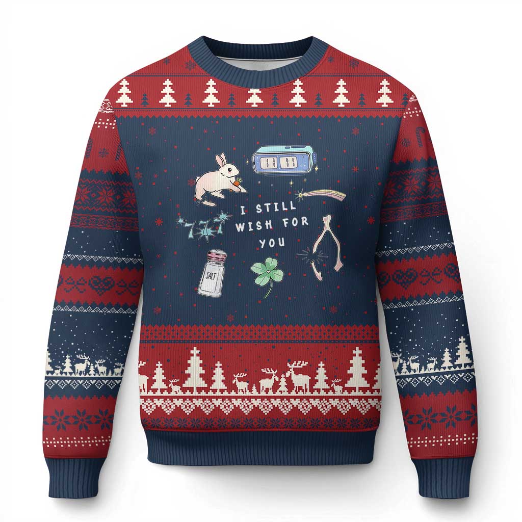 I Still Wish for You Lucky Rabbit 1111 Stars Clover Signs Ugly Christmas Sweater