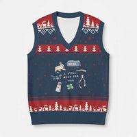 I Still Wish for You Lucky Rabbit 1111 Stars Clover Signs V-Neck Knit Sweater Vest