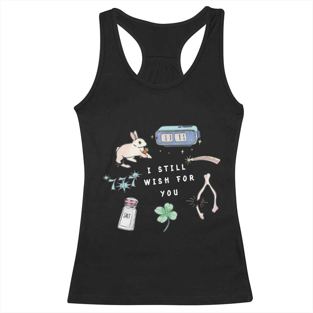 I Still Wish for You Lucky Rabbit 1111 Stars Clover Signs Racerback Tank Top