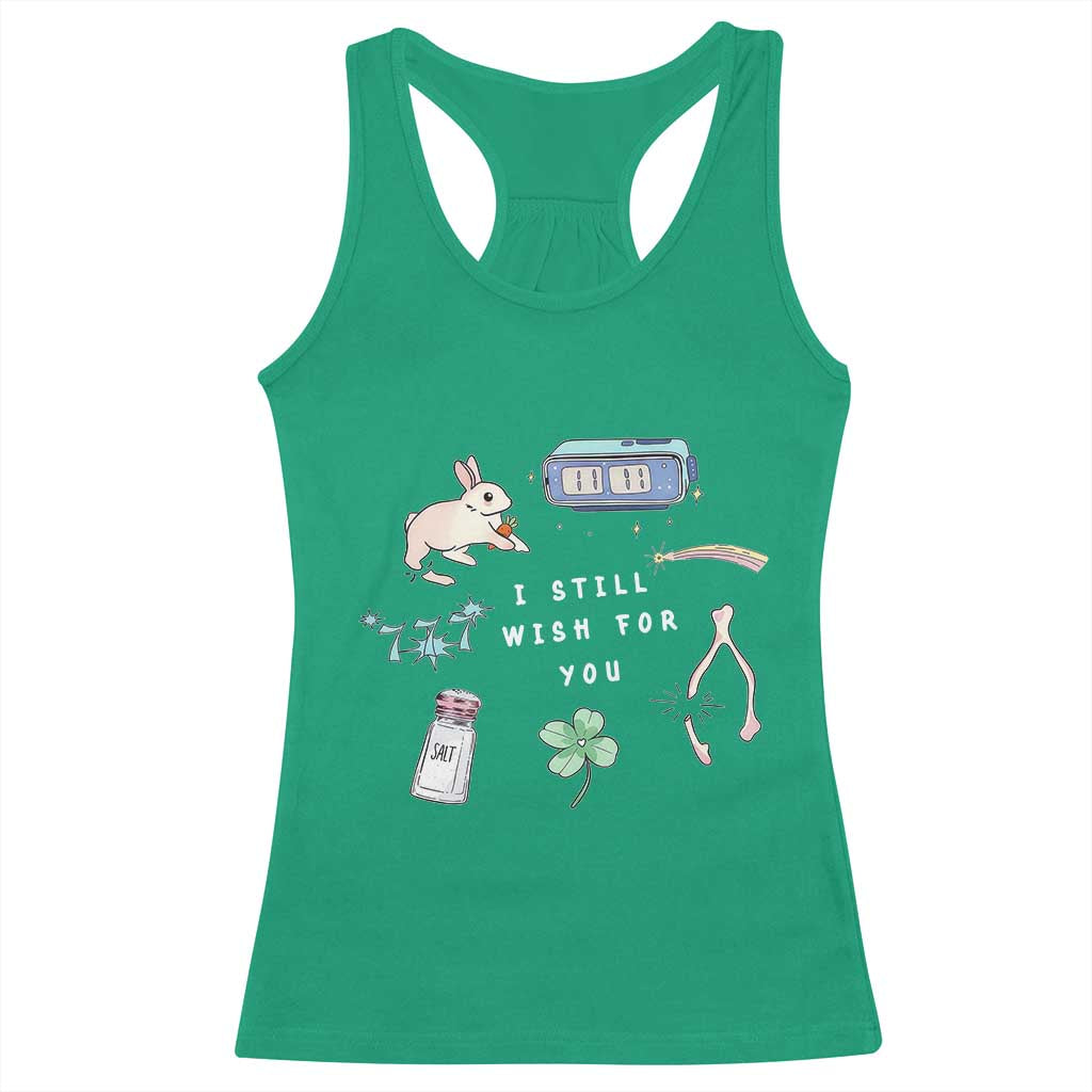 I Still Wish for You Lucky Rabbit 1111 Stars Clover Signs Racerback Tank Top