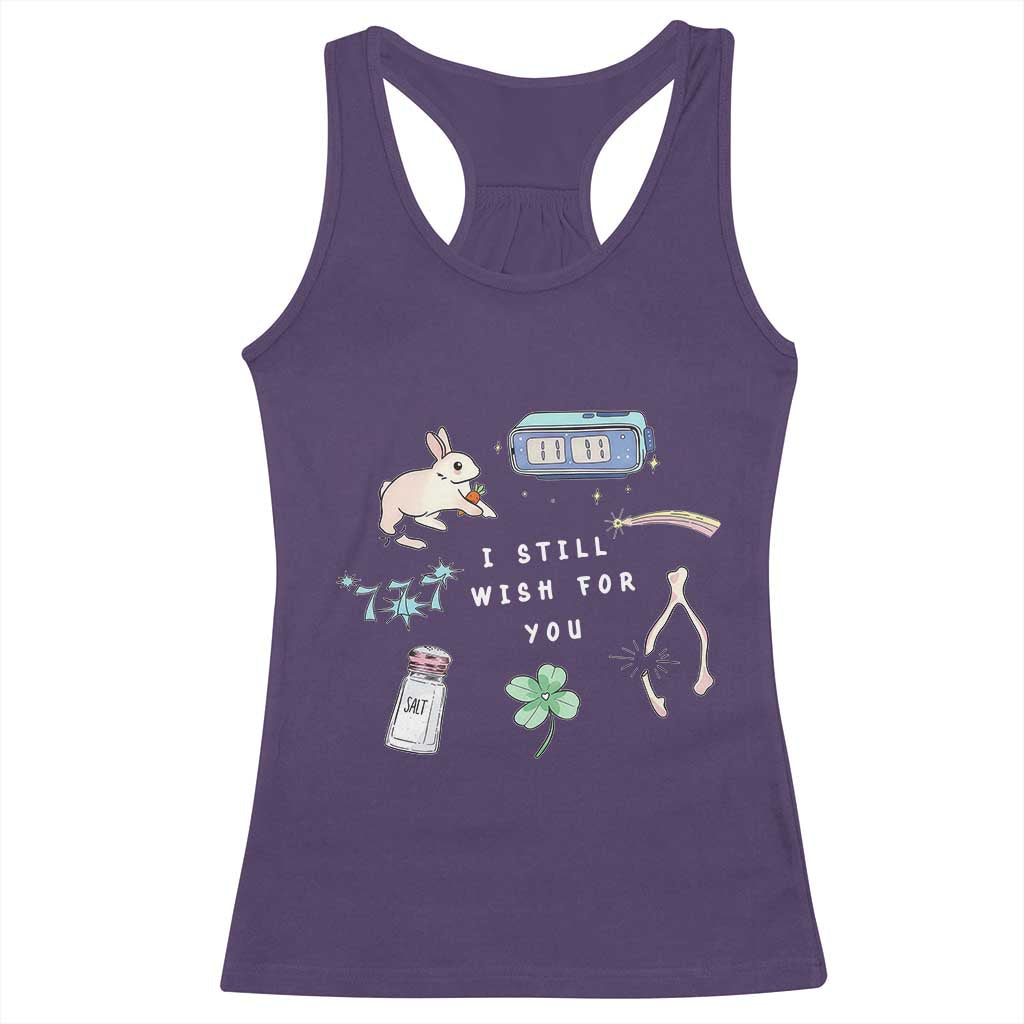 I Still Wish for You Lucky Rabbit 1111 Stars Clover Signs Racerback Tank Top