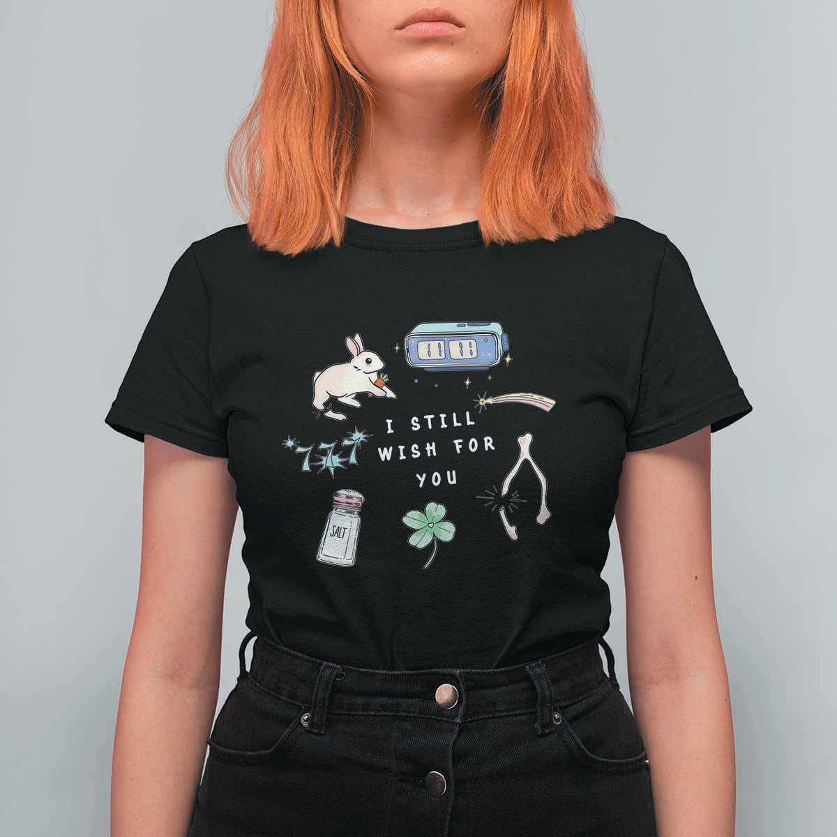 I Still Wish for You Lucky Rabbit 1111 Stars Clover Signs T Shirt For Women