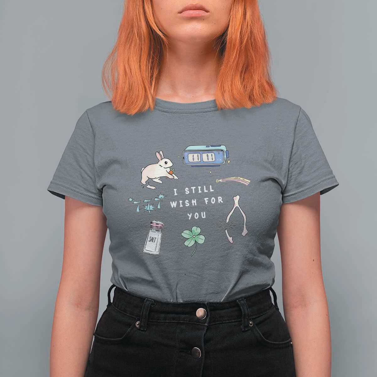 I Still Wish for You Lucky Rabbit 1111 Stars Clover Signs T Shirt For Women