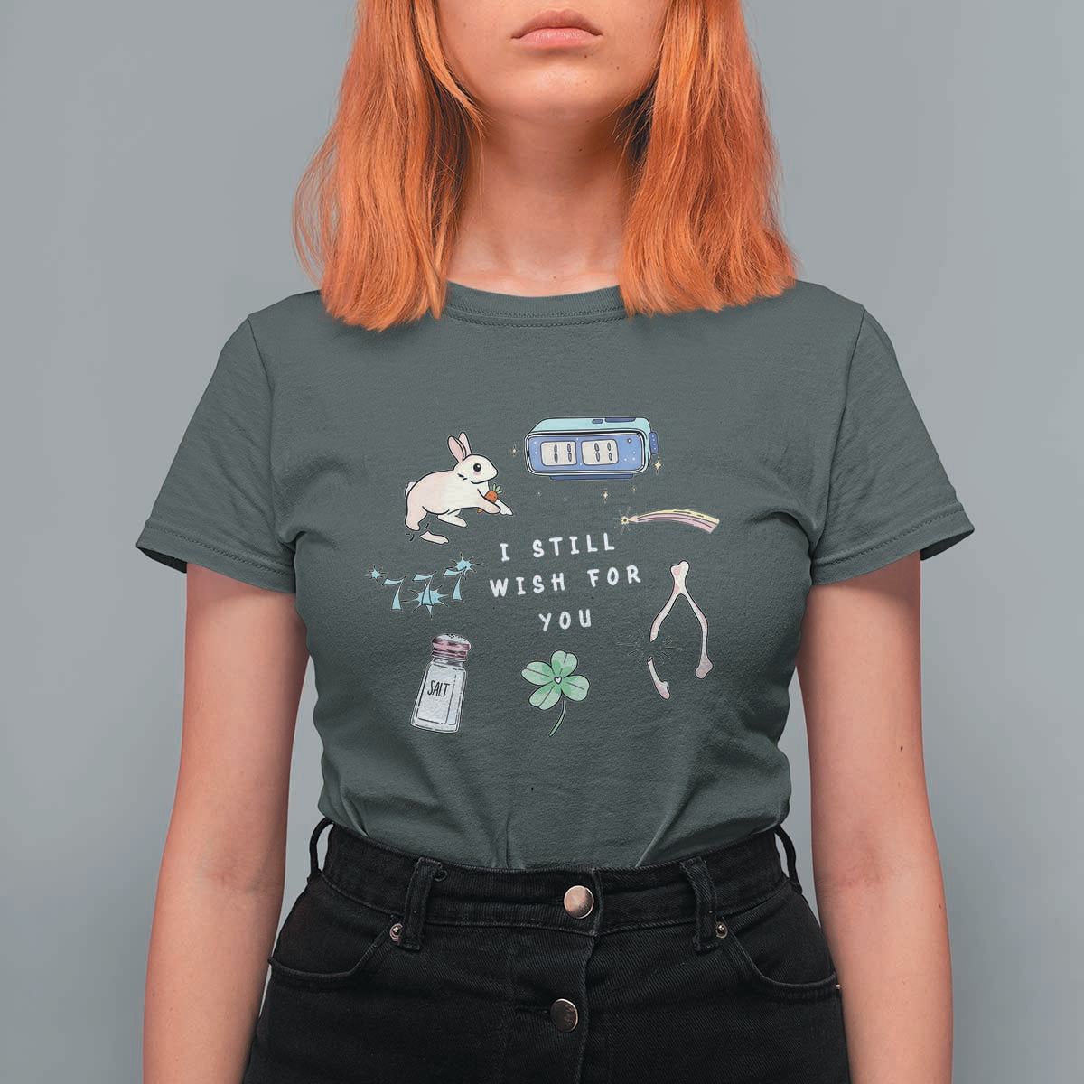 I Still Wish for You Lucky Rabbit 1111 Stars Clover Signs T Shirt For Women