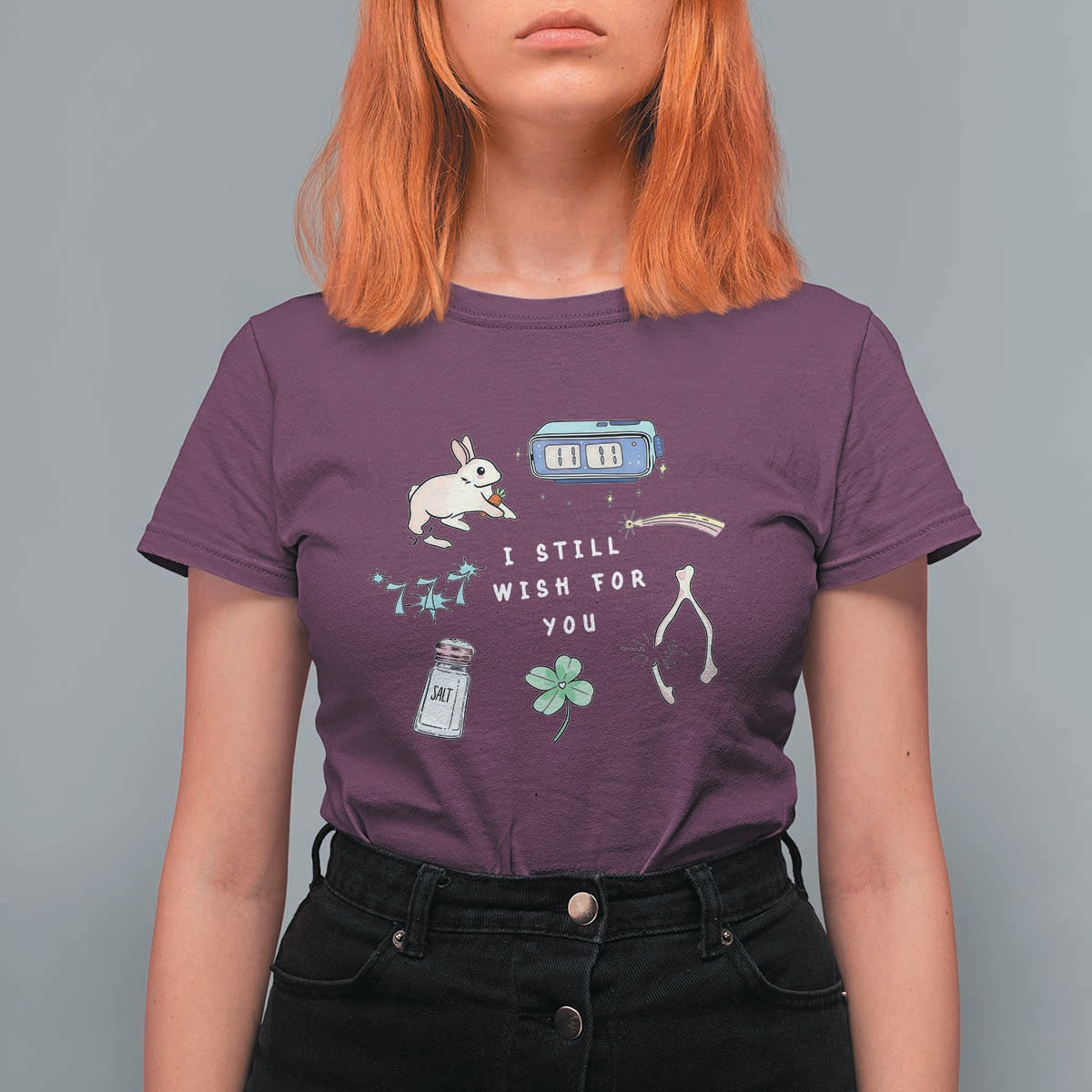 I Still Wish for You Lucky Rabbit 1111 Stars Clover Signs T Shirt For Women