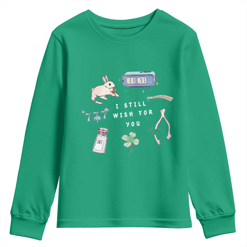 I Still Wish for You Lucky Rabbit 1111 Stars Clover Signs Youth Sweatshirt