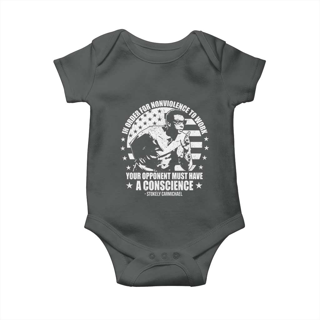 Stokely Carmichael Quote Baby Onesie In Order For Nonviolence To Work Your Opponent Must Have A Conscience