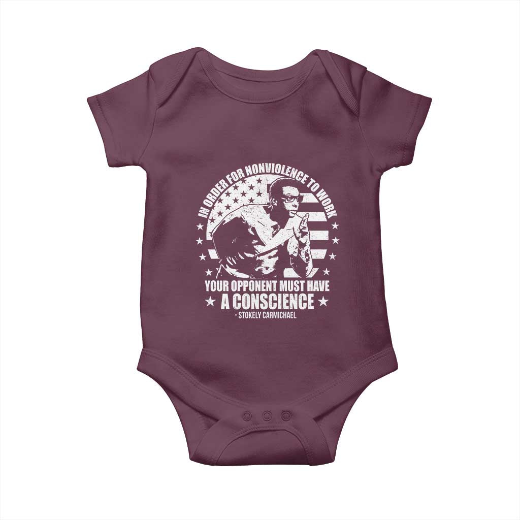 Stokely Carmichael Quote Baby Onesie In Order For Nonviolence To Work Your Opponent Must Have A Conscience