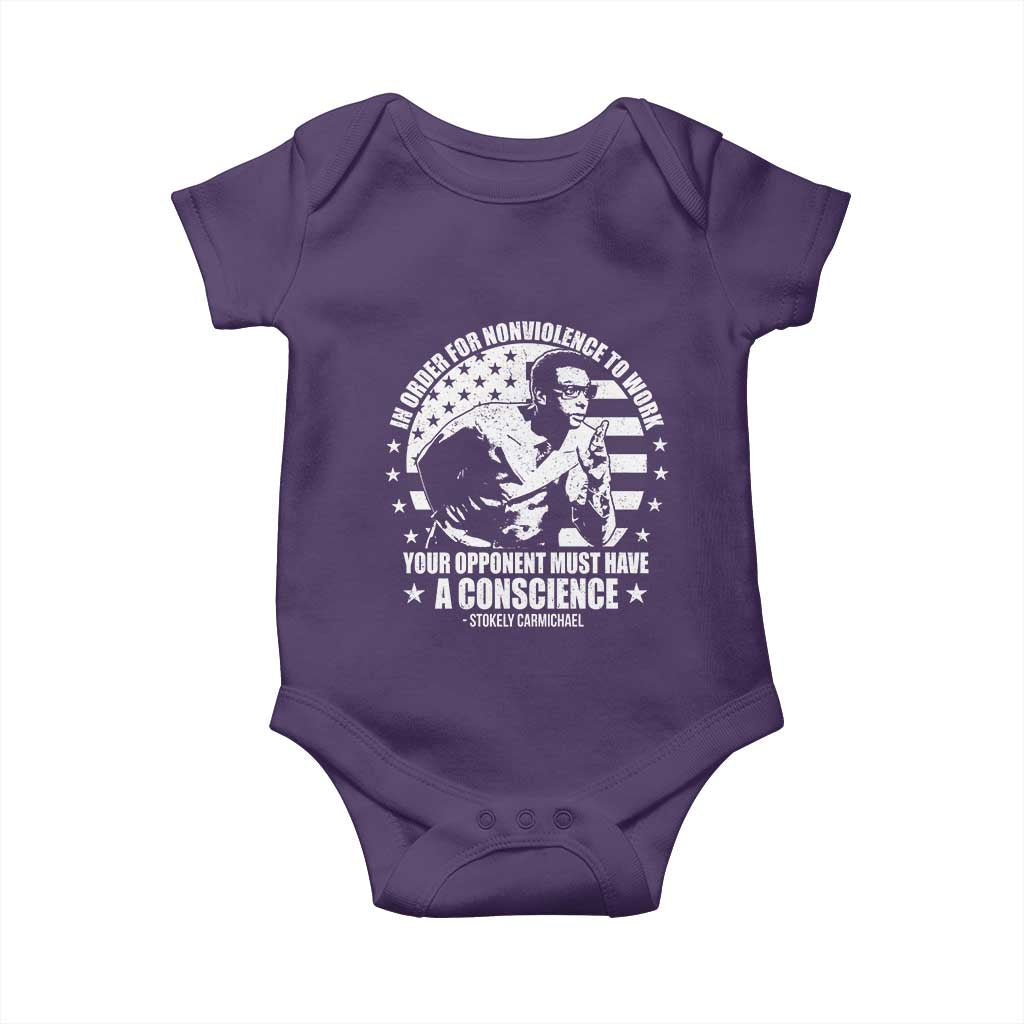 Stokely Carmichael Quote Baby Onesie In Order For Nonviolence To Work Your Opponent Must Have A Conscience
