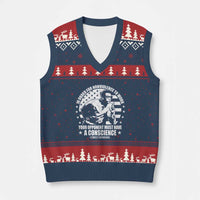 Stokely Carmichael Quote V-Neck Knit Sweater Vest In Order For Nonviolence To Work Your Opponent Must Have A Conscience