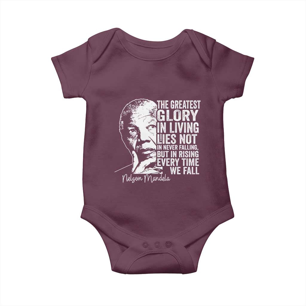 Nelson Mandela Quote Baby Onesie The Greatest Glory In Living Lies Not In Never Falling But In Rising