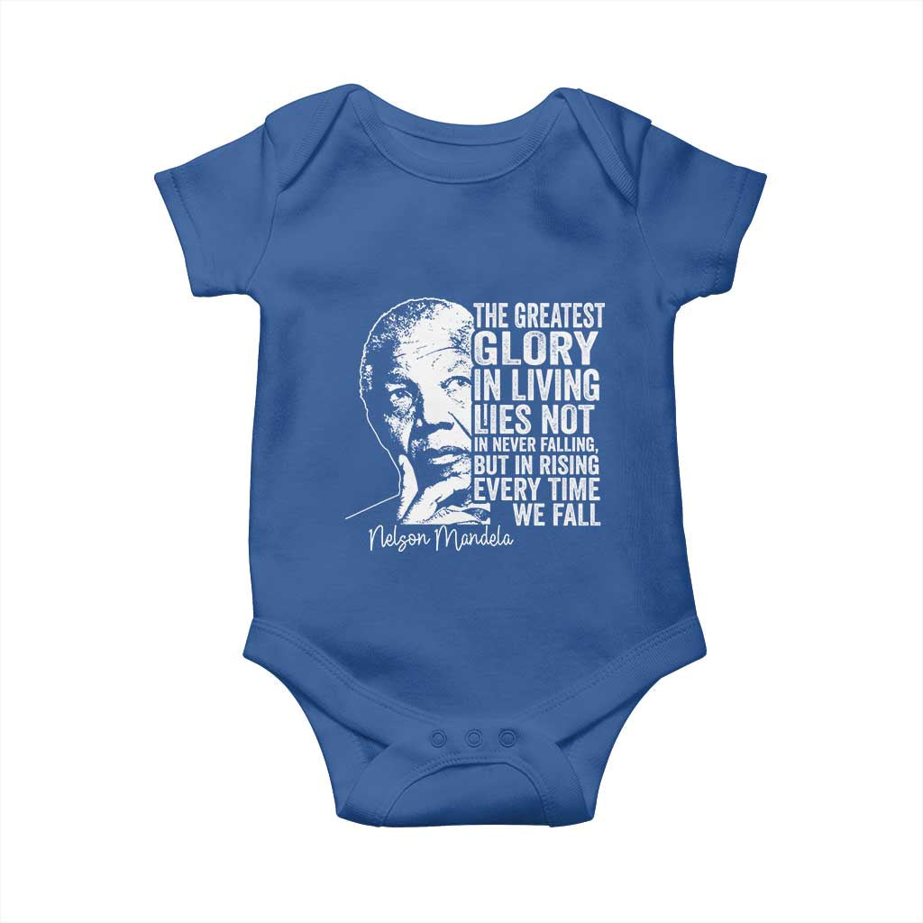Nelson Mandela Quote Baby Onesie The Greatest Glory In Living Lies Not In Never Falling But In Rising