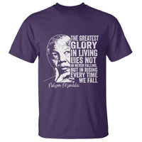 Nelson Mandela Quote T Shirt The Greatest Glory In Living Lies Not In Never Falling But In Rising