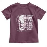 Nelson Mandela Quote Toddler T Shirt The Greatest Glory In Living Lies Not In Never Falling But In Rising