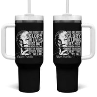 Nelson Mandela Quote Tumbler With Handle The Greatest Glory In Living Lies Not In Never Falling But In Rising