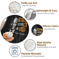 Nelson Mandela Quote Throw Blanket I Never Lose I Either Win Or I Learn