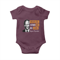 Nelson Mandela Quote Baby Onesie I Never Lose I Either Win Or I Learn
