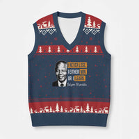 Nelson Mandela Quote V-Neck Knit Sweater Vest I Never Lose I Either Win Or I Learn