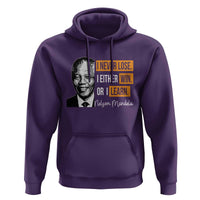 Nelson Mandela Quote Hoodie I Never Lose I Either Win Or I Learn